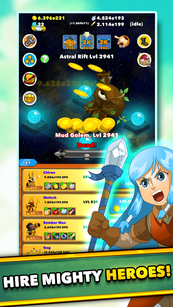 Clicker Heroes プレイ画面｜App Store公式
