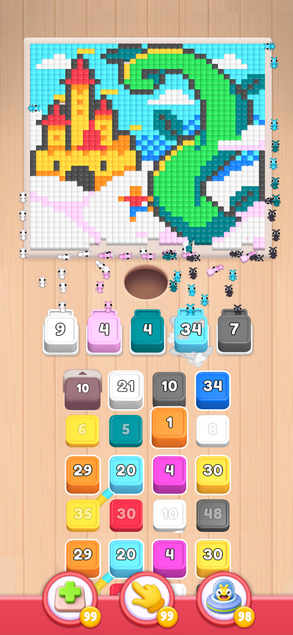 Food Hunt: Pixel Puzzle プレイ画面｜App Store公式