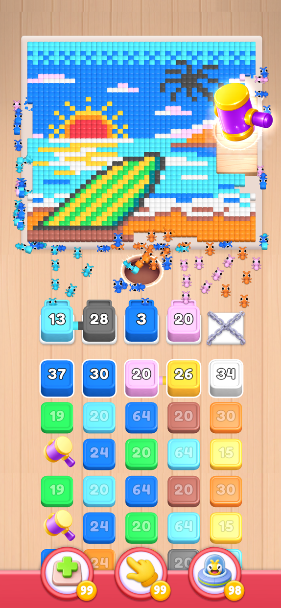 Food Hunt: Pixel Puzzle プレイ画面｜App Store公式