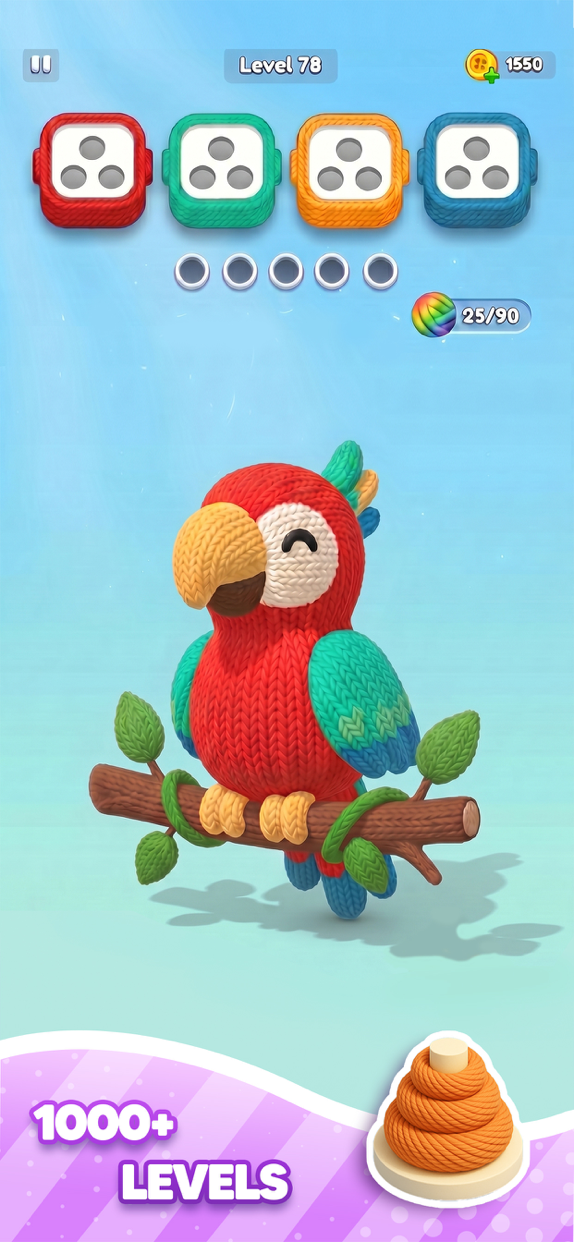 毛糸パズル Knit Away プレイ画面|App Store公式