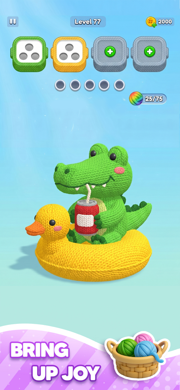 毛糸パズル Knit Away プレイ画面|App Store公式