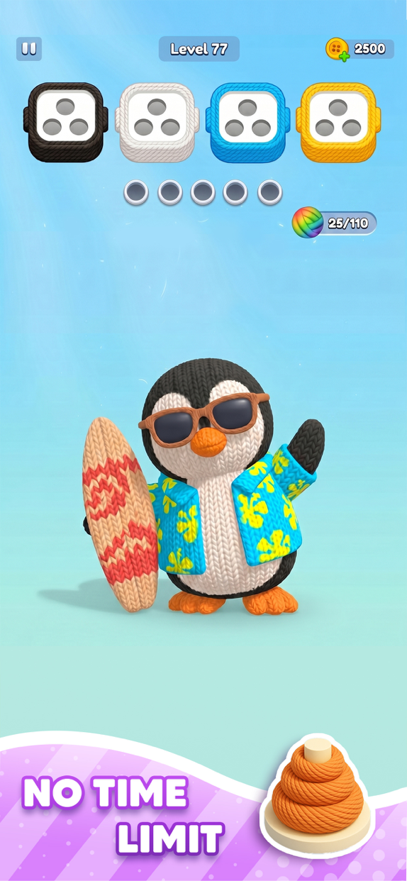 毛糸パズル Knit Away プレイ画面|App Store公式